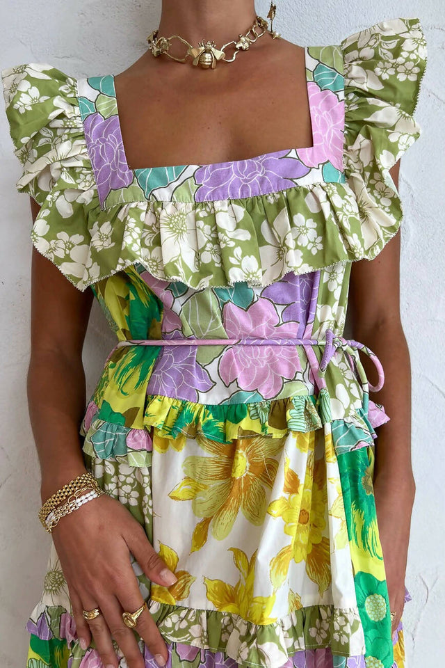 Curated Collection - Alemais Elora Tiered Patchwork Dress