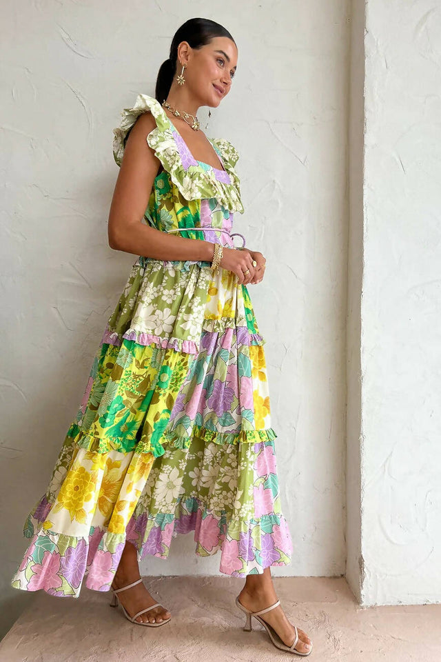 Curated Collection - Alemais Elora Tiered Patchwork Dress