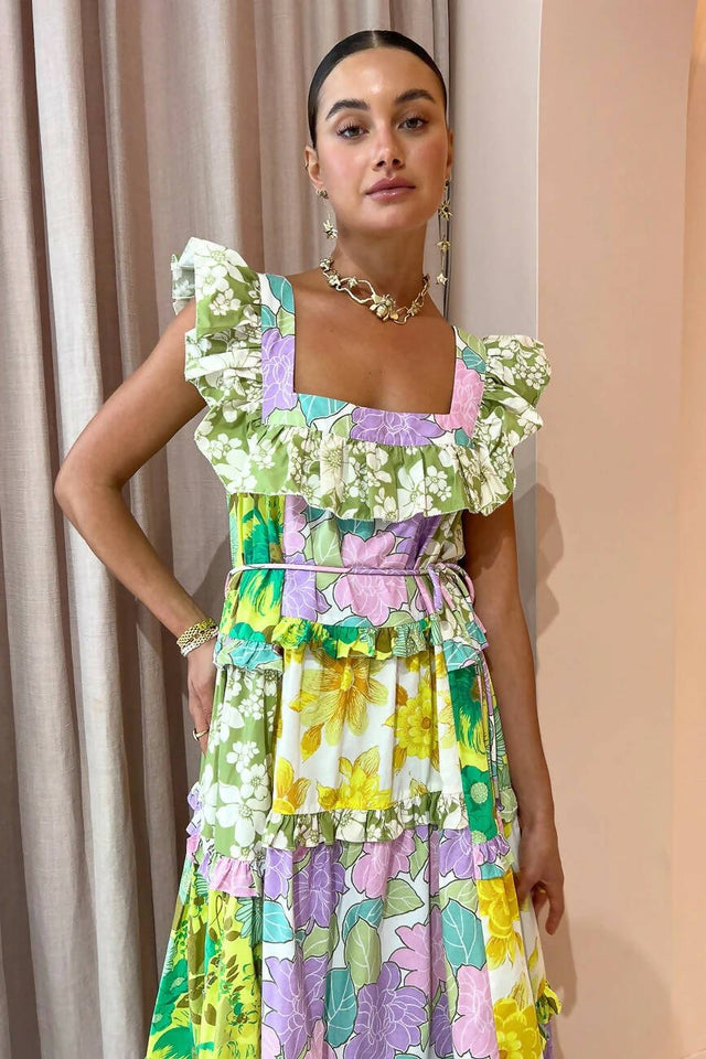 Curated Collection - Alemais Elora Tiered Patchwork Dress