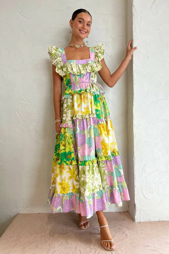Curated Collection - Alemais Elora Tiered Patchwork Dress