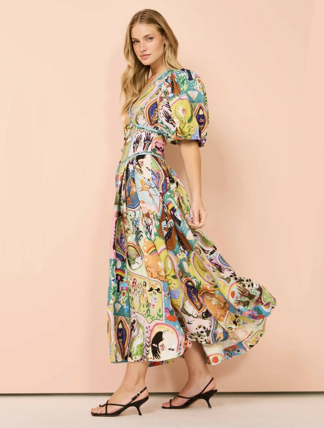 Alemais Evergreen Midi Dress Size 10 - 10 / Print - Dresses