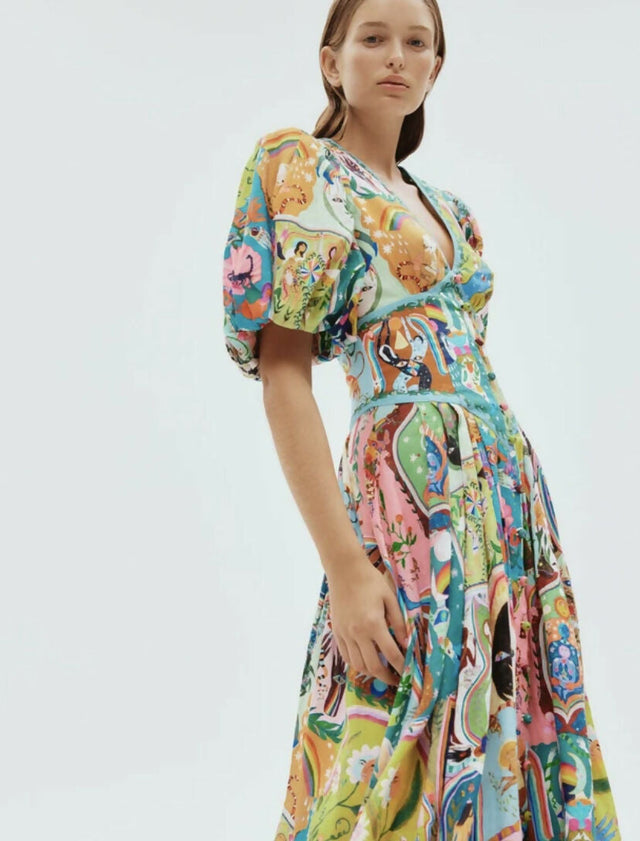 ALEMAIS EVERGREEN MIDI DRESS MULTI SIZE 8 - 8 / Multi - Dresses