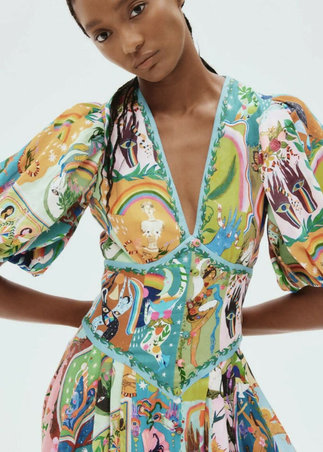 ALEMAIS EVERGREEN MIDI DRESS MULTI SIZE 8 - 8 / Multi - Dresses