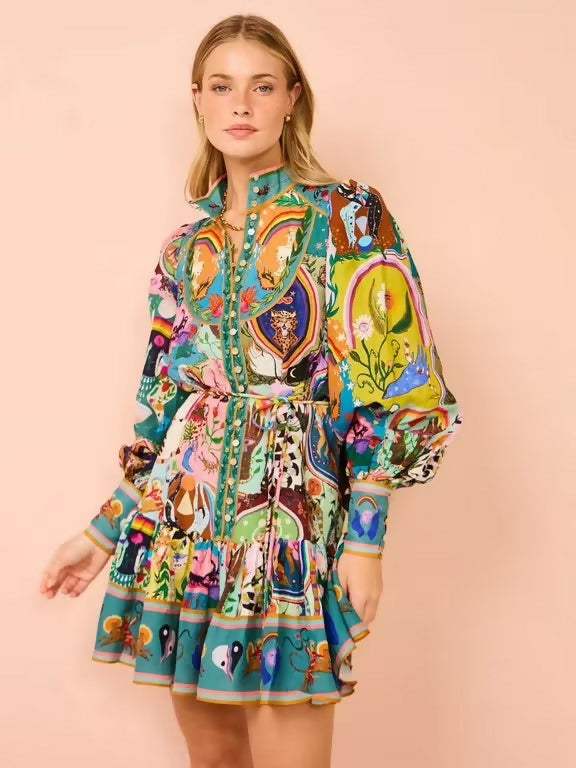 Alemais Evergreen Mini Dress In Multi - Dresses
