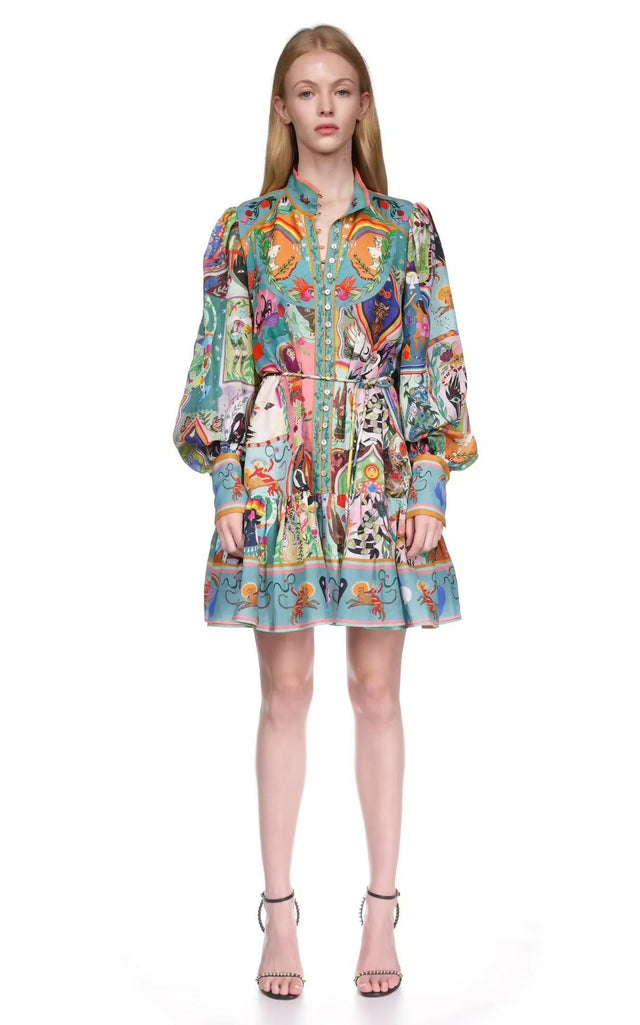 Alemais Evergreen Mini Dress In Multi Size 10 - 10 / Print - Dresses