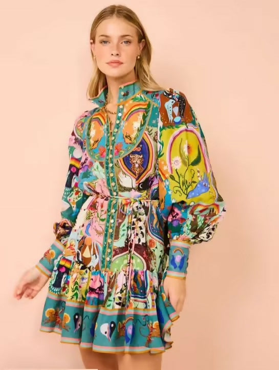 Alemais Evergreen Mini Dress In Multi Size 10 - 10 / Print - Dresses