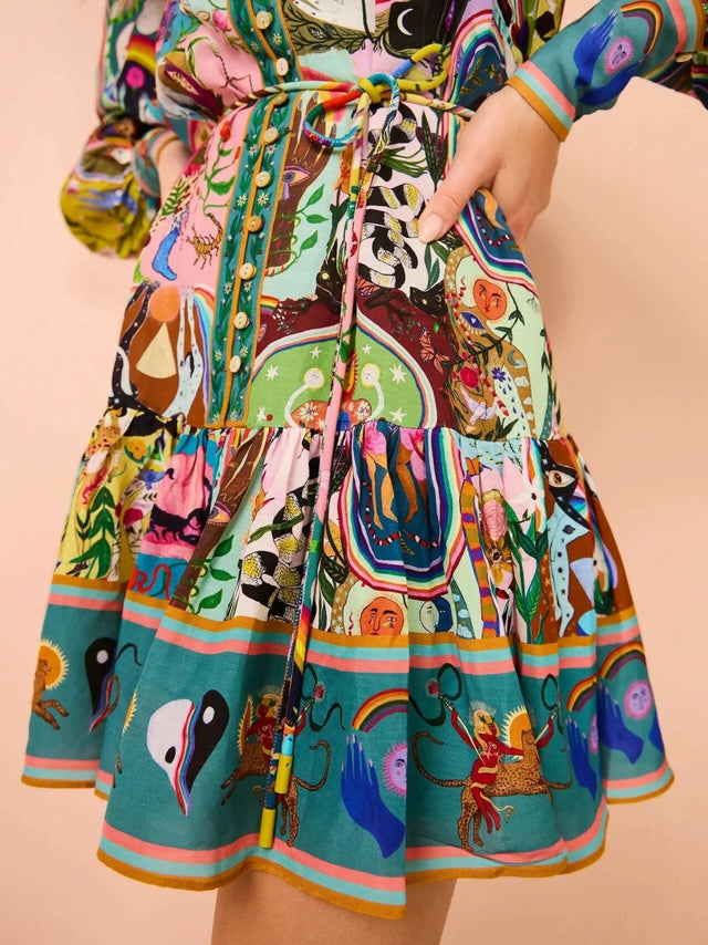 Alemais Evergreen Mini Dress Multi Size AU 14 - 14 / Multi - Dresses