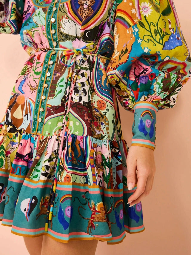 Alemais Evergreen Mini Dress Multi Size AU 14 - 14 / Multi - Dresses