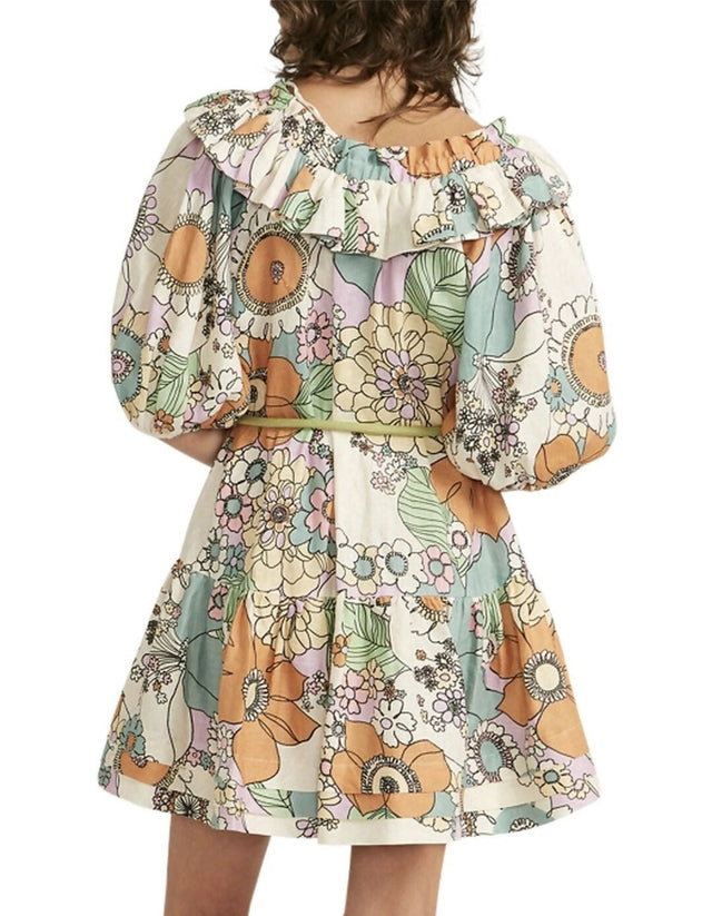 Alemais Farrah Ruffle Mini Dress Size 14 - 14 / Floral - Dress
