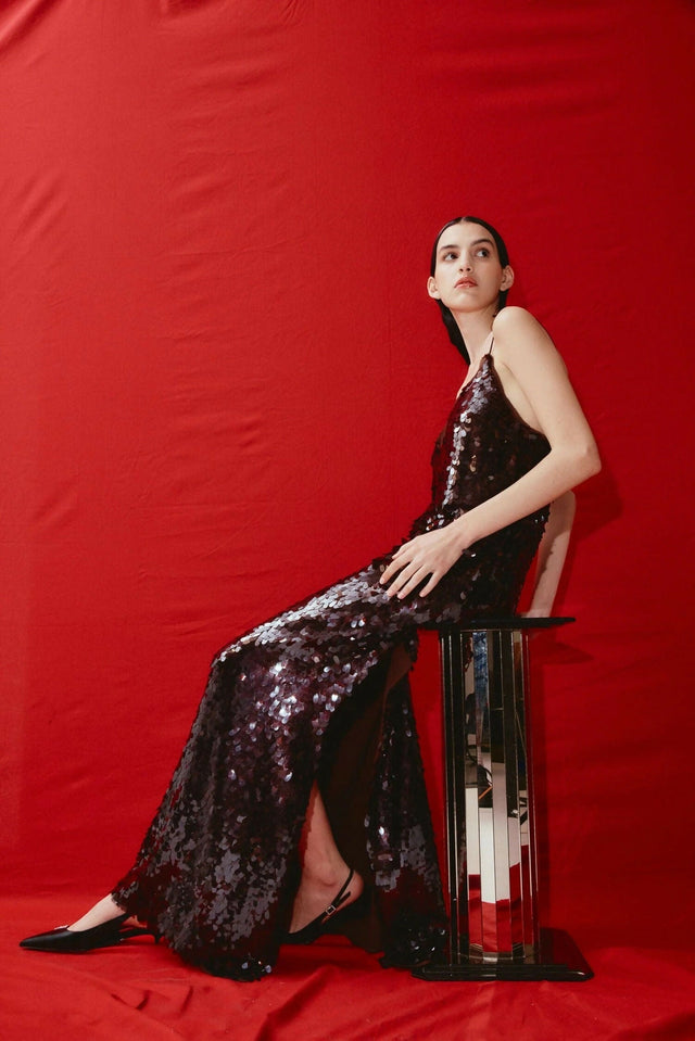 Alemais Geanie Sequin Gown Size 10 - 10 / Brown - Dresses