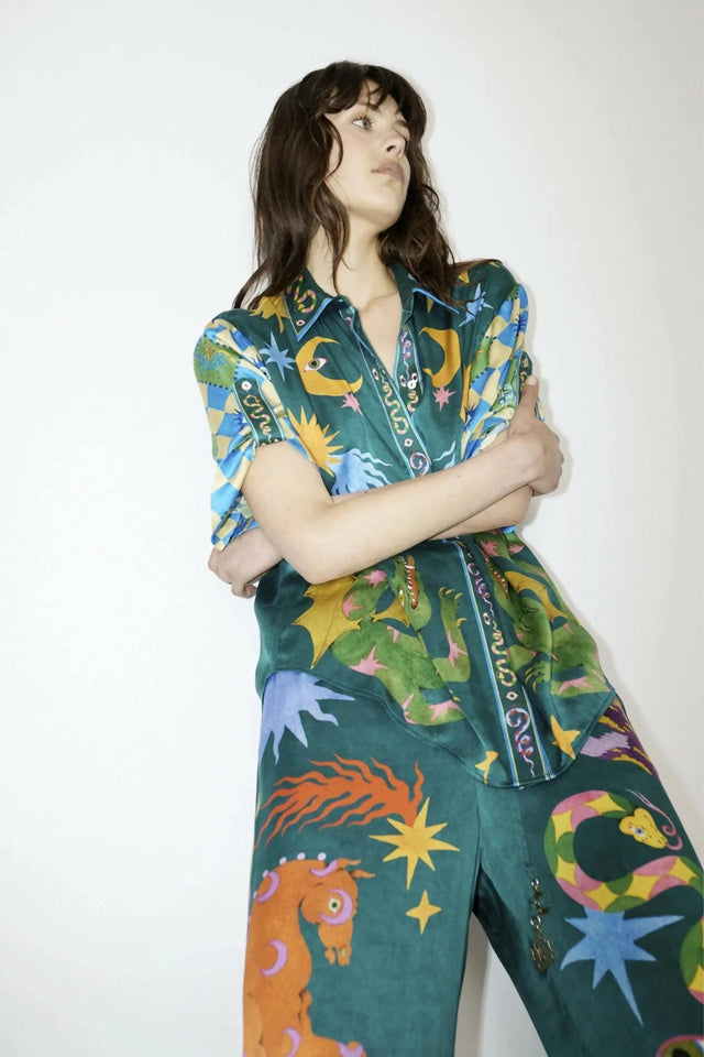 Alemais Guardian Silk Shirt Size AU 14 and Pant Size AU 16 Set Print - 16 / Print - Outfit Sets