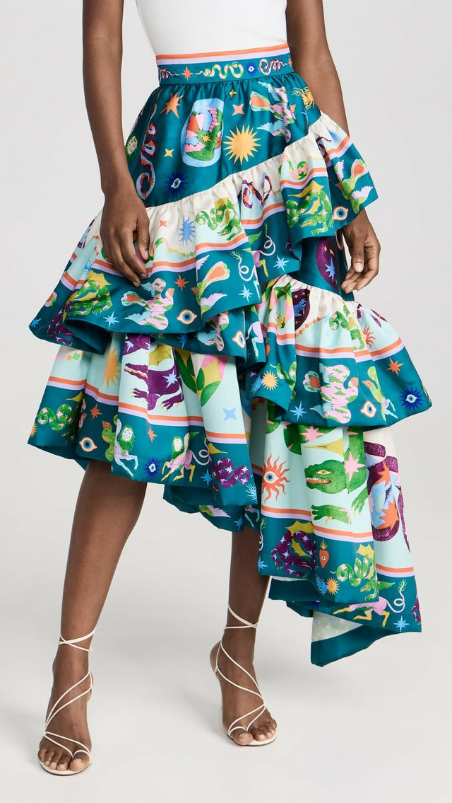 Alemais Guardian Tiered Ruffle Skirt Multi Size AU 12 & 14 - Skirts