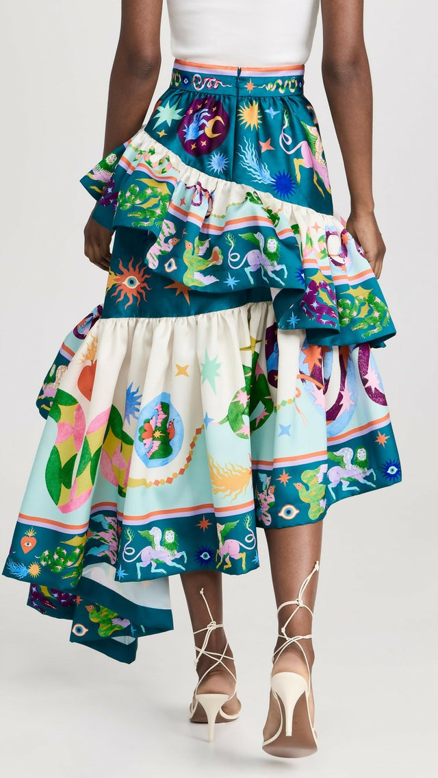 Alemais Guardian Tiered Ruffle Skirt Multi Size AU 12 & 14 - Skirts