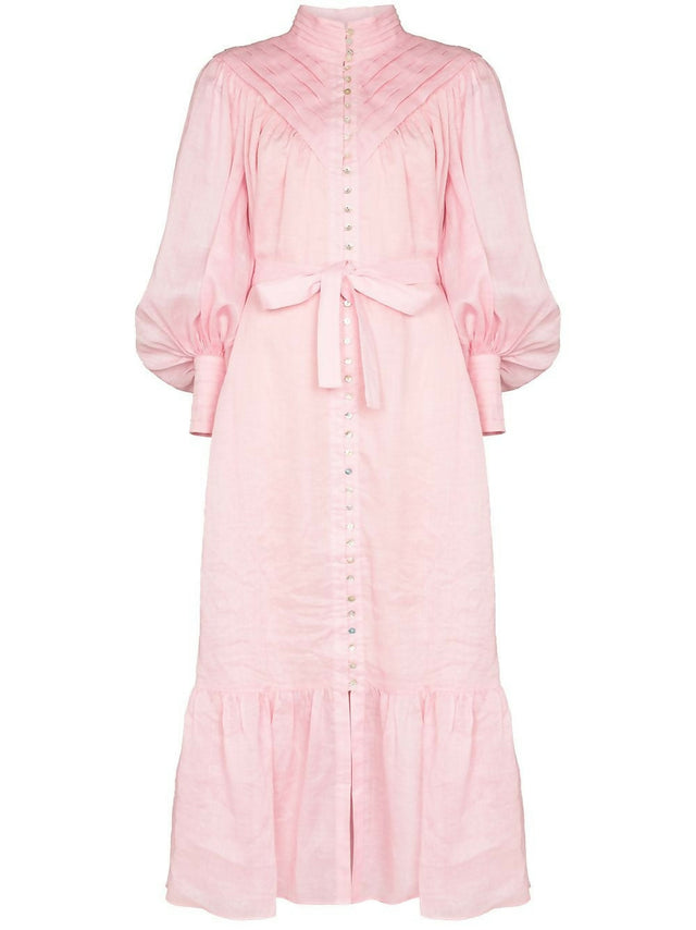 Alemais Halcyon Midi Dress - 14 / Pink - Dresses