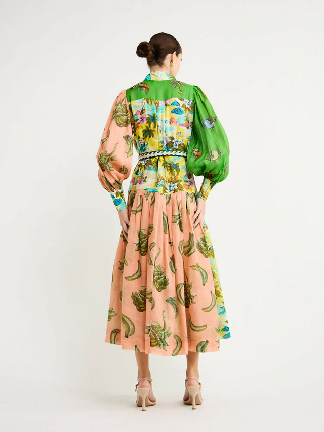 Alemais Holiday Patchwork Shirtdress Multi Size 14 & 16 - Dresses