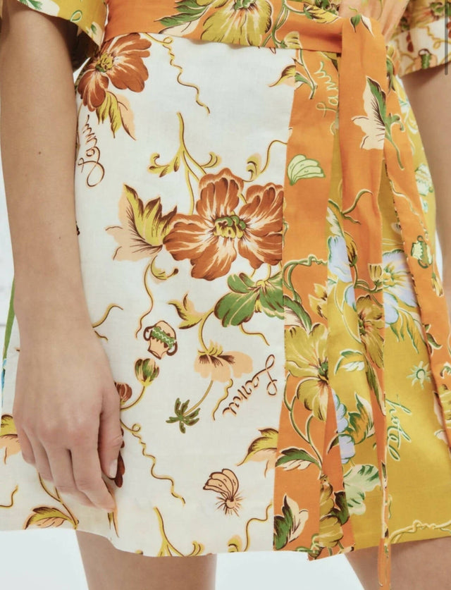 Alemais Hotel Lamu Spliced Mini Dress - 8 / Floral - Dresses