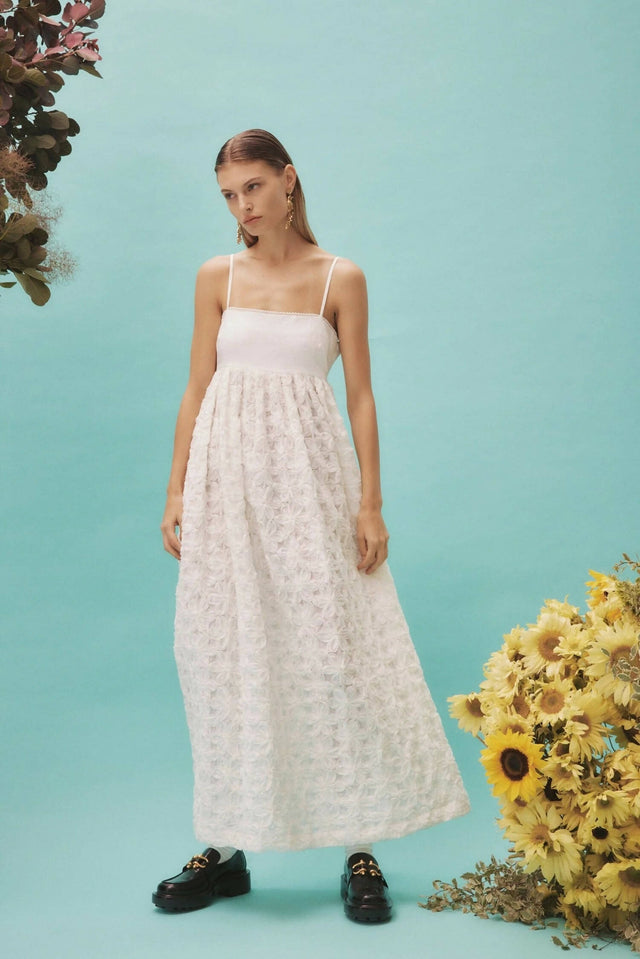 Alemais Iggy Embroidered Midi Dress White Size 16 - 16 / White - Dresses