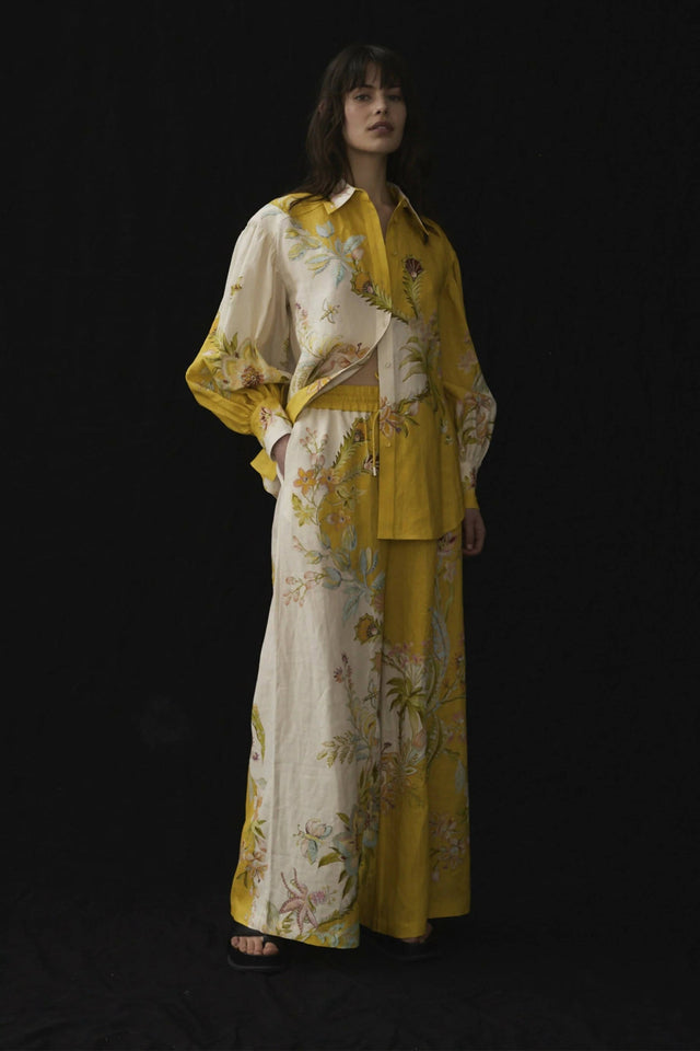 Alemais Ira Linen Shirt and Pant Set - 10 / Yellow - Outfit Sets