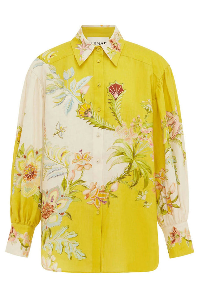 Alemais Ira Linen Shirt and Pants Set in Lemon Cream Floral Size 16 - 16 / Yellow - Outfit Sets