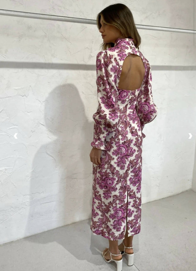 ALEMAIS - Alemais ISLA MIDI DRESS IN MAGENTA
