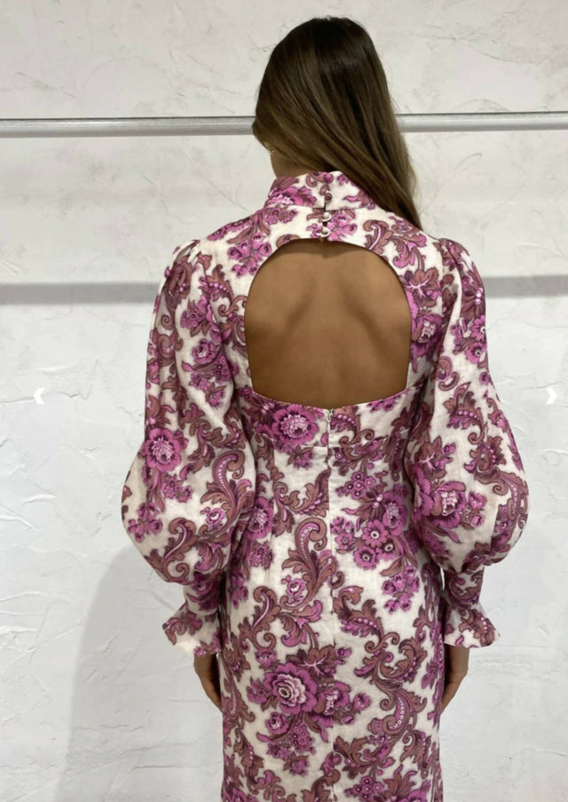ALEMAIS - Alemais ISLA MIDI DRESS IN MAGENTA