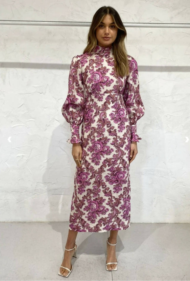 ALEMAIS - Alemais ISLA MIDI DRESS IN MAGENTA