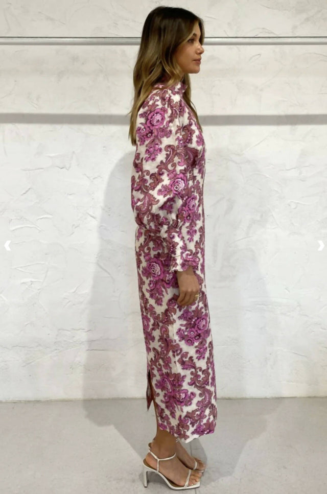 ALEMAIS - Alemais ISLA MIDI DRESS IN MAGENTA