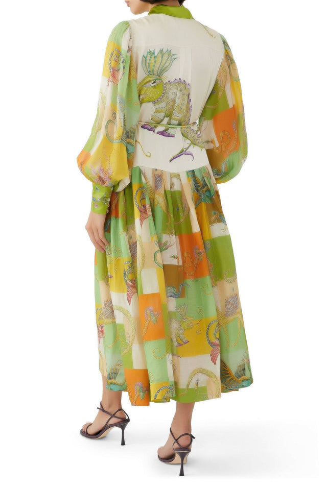 Alemais Jerome Silk Midi Dress Multi/Print Size 14 - 14 / Multi - Dresses