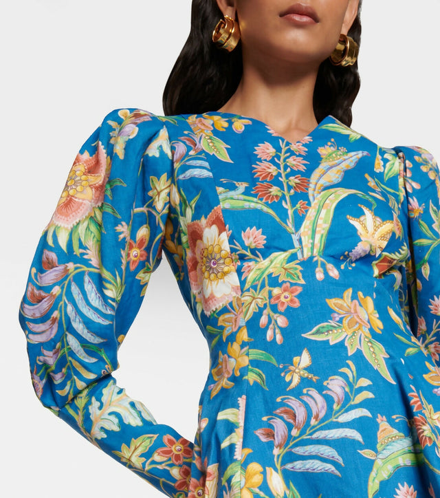 Alemais June Mini Dress Indigo Floral Size AU 16 - 16 / Floral - Dresses