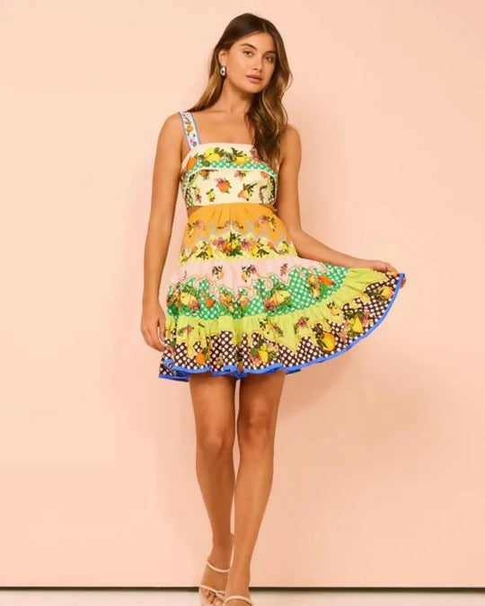 Alemais Lemonis Cut Out Mini Dress in Multi - 10 / Multi - Dresses
