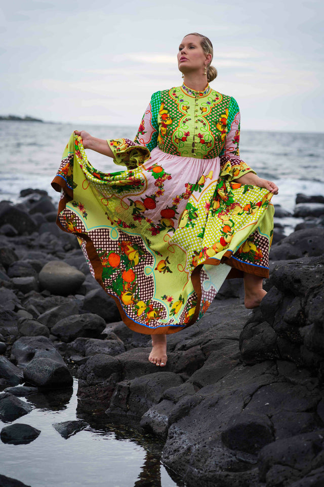 Alemais Lemonis Jacquard Midi Dress Multi Print Size 16 - Dresses