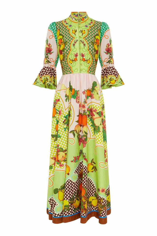 Alemais Lemonis Jacquard Midi Dress Multi Print Size 16 - Dresses