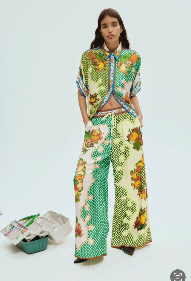 Alemais Lemonis Silk Shirt and Pant Set Multi Size 14 - 14 / Multi - Outfit Sets