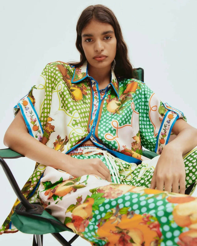 Alemais Lemonis Silk Shirt and Pant Set - Outfit Sets