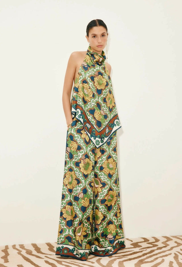 Alemais Liana Silk Top and Palazzo Pant Set - 10 / Multi - Outfit Sets