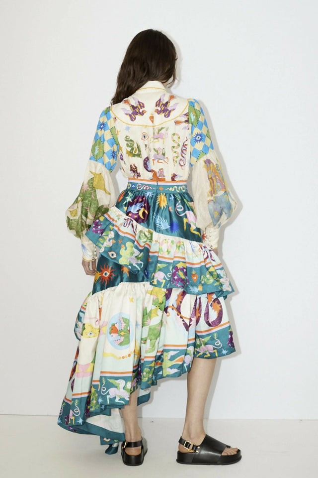 Alemais Lou Ballon Shirt Size 14 and Guardian Tiered Ruffle Skirt Size AU 14 Multi - 14 / Multi - Outfit Sets