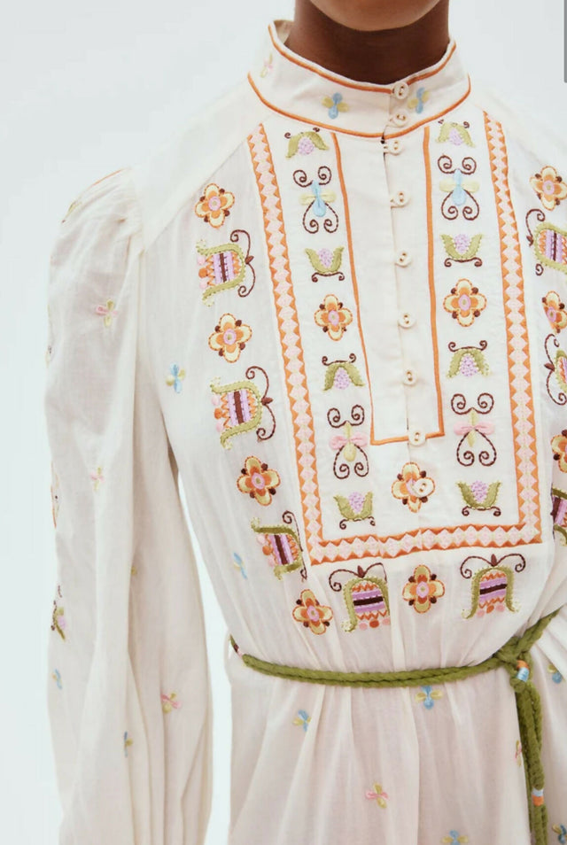 Alemais Lovella Mini Dress Floral Size 14 - 14 / White - Dresses