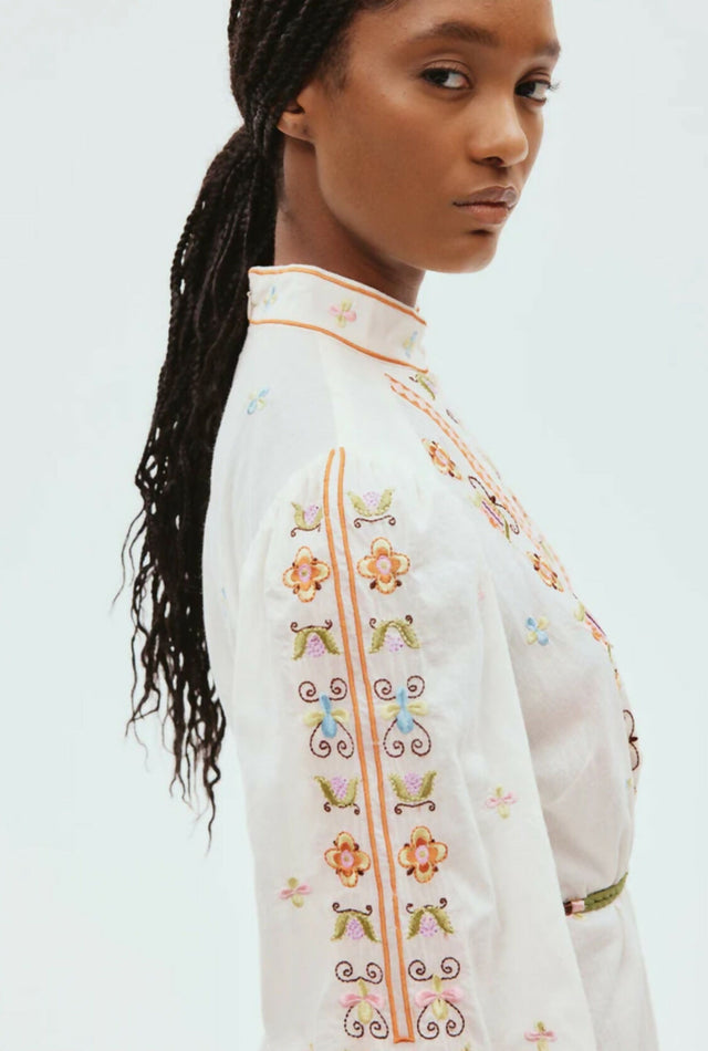 Alemais Lovella Mini Dress Floral Size 14 - 14 / White - Dresses