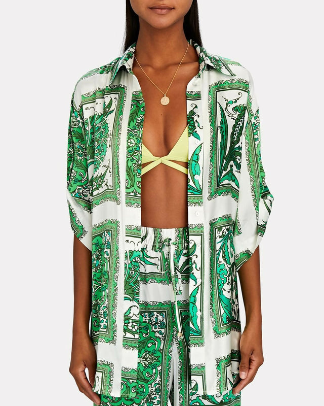 Alemais Lucille Lounge Shirt and Pants Silk Set Size 6 - 6 / Print - Outfit Sets