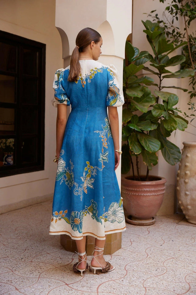 Alemais Luda Midi Dress Size 12 - 12 / Blue - Dresses