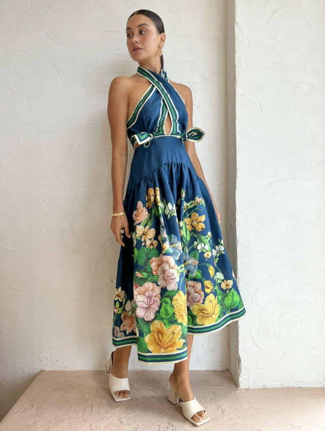 ALEMAIS - Alemais Lyla Halter Midi Dress