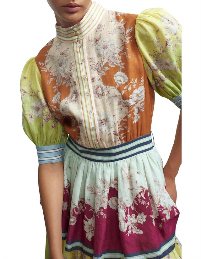 Alemais Marlow Frill Midi Dress 14 - 14 / Multi - Dresses