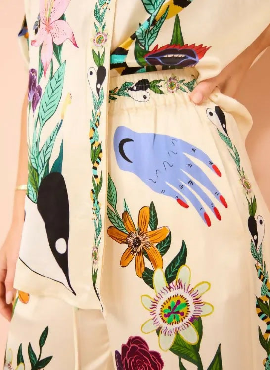 Alemais Meagan Silk Pant And Shirt Set Multi Print Size 6 - 6 / Print - Dresses