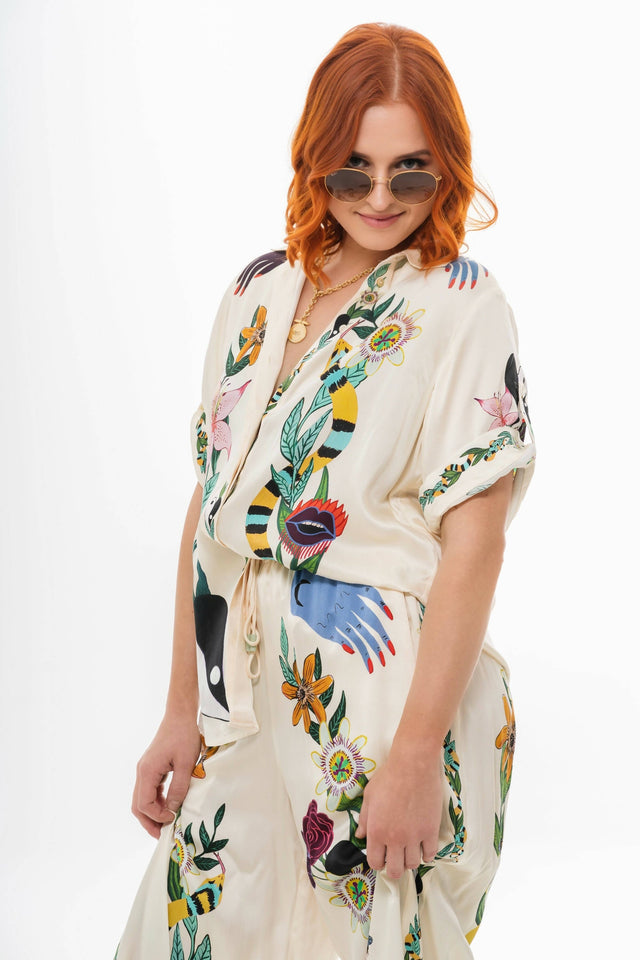 Alemais Meagan Silk Shirt and Pant Set Print Size 14 & 16 - Outfit Sets