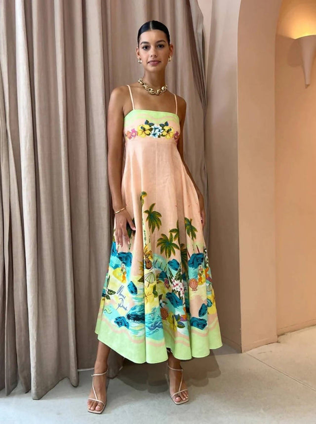 Alemais Mermaid Point Sundress Size 10 - 10 / Print - Dresses