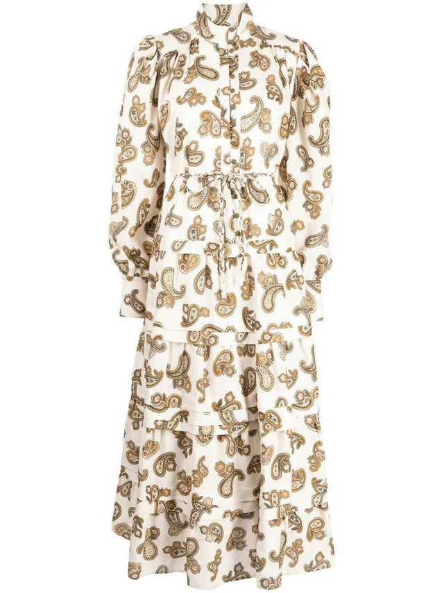 ALEMAIS - Alemais Mia Midi Dress in Cream Paisley