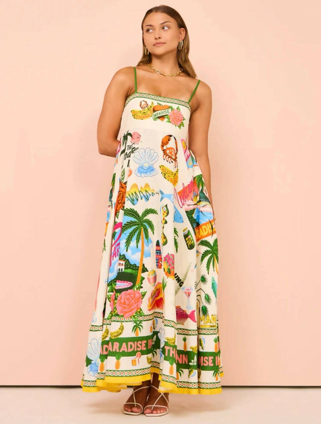 Alemais Paradiso Linen Sundress - Dresses