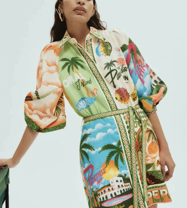 Alemais Paradiso Mini Dress - 8 / Print - Dresses