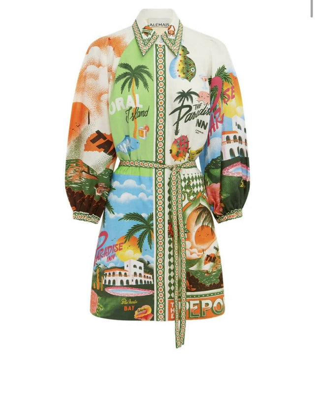 Alemais Paradiso Mini Dress - 8 / Print - Dresses