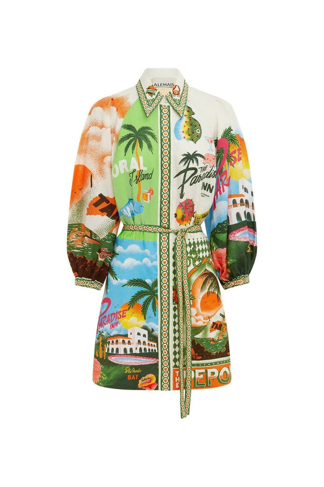 ALEMAIS - Alemais Paradiso Mini Dress Multi Print Size 10